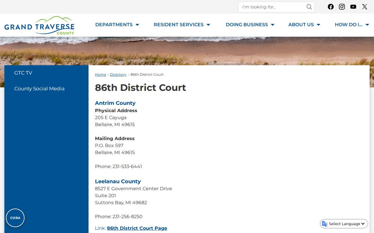 Antrim County bench warrants district court directory with magistrate listing