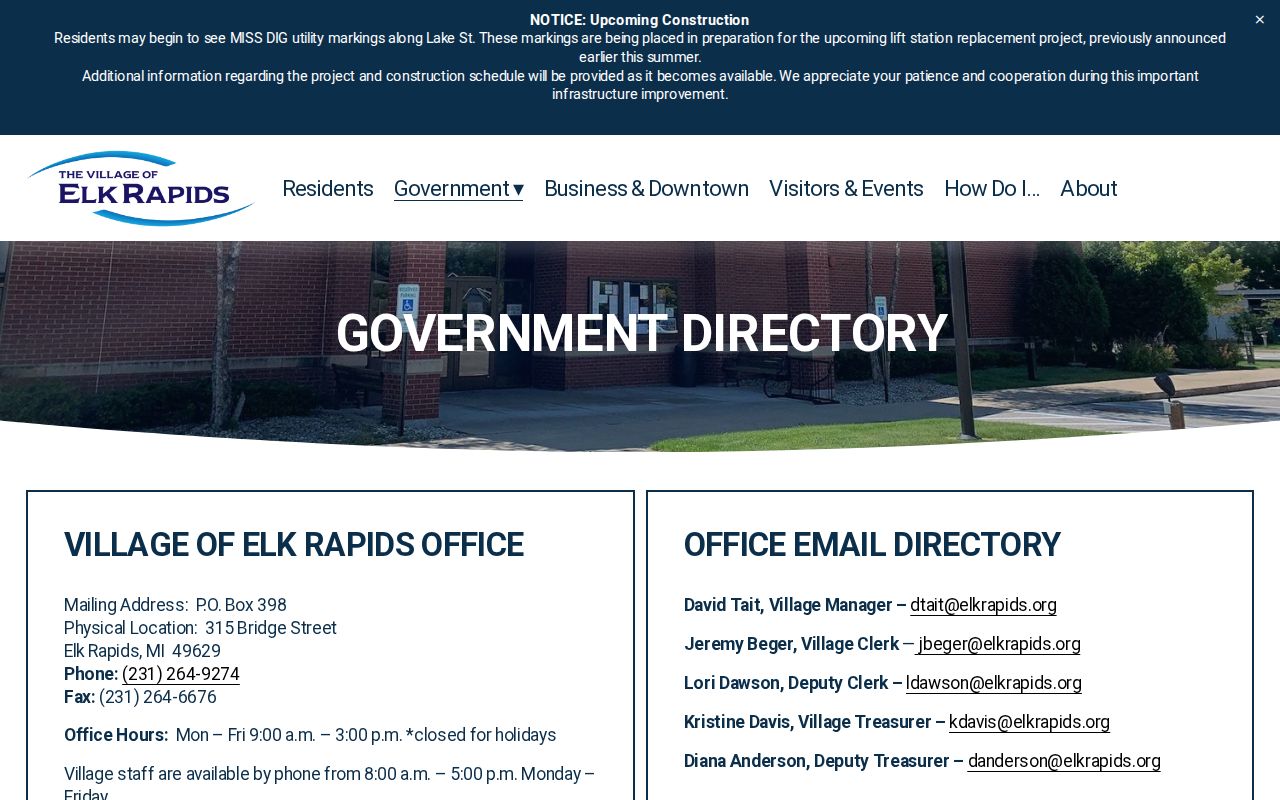 Elk Rapids warrant records village directory in Antrim County with police contact and dispatch fallback